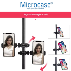 Microcase 3 Telefon Başlıklı 2.1 Metre Uzayabilen Yükseklik ve Açı Ayarlı Youtuber & Influencer Çekim Tripodu Standı AL5035