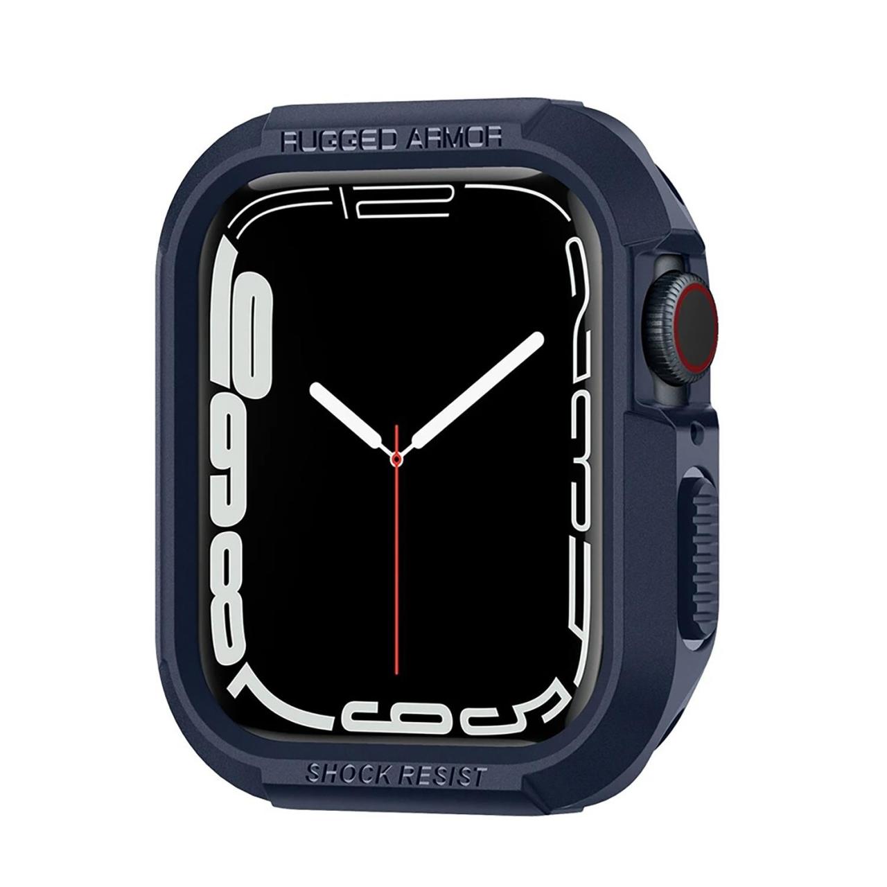 Microcase Apple Watch 7 45mm Rugged Armor Silikon Kılıf - Lacivert KN05