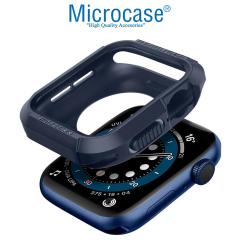 Microcase Apple Watch 7 45mm Rugged Armor Silikon Kılıf - Lacivert KN05