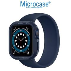 Microcase Apple Watch 7 45mm Rugged Armor Silikon Kılıf - Lacivert KN05