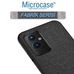 Microcase OnePlus 9 Fabrik Serisi Kumaş Desen Kılıf - Siyah