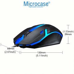 Microcase Kablolu Işıklı Gaming Oyuncu Mouse - AL4928