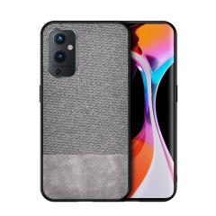 Microcase OnePlus 9 Fabrik Serisi Kumaş Desen Kılıf - Gri