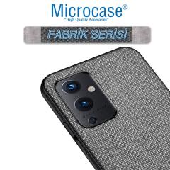 Microcase OnePlus 9 Fabrik Serisi Kumaş Desen Kılıf - Gri