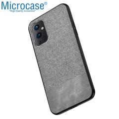 Microcase OnePlus 9 Fabrik Serisi Kumaş Desen Kılıf - Gri