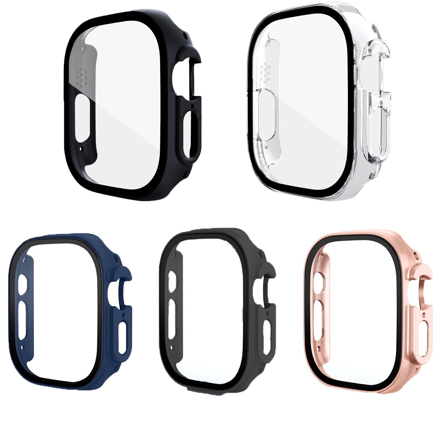 Microcase Apple Watch Ultra 49mm Ekran Korumalı Sert Rubber Kılıf - AL3173