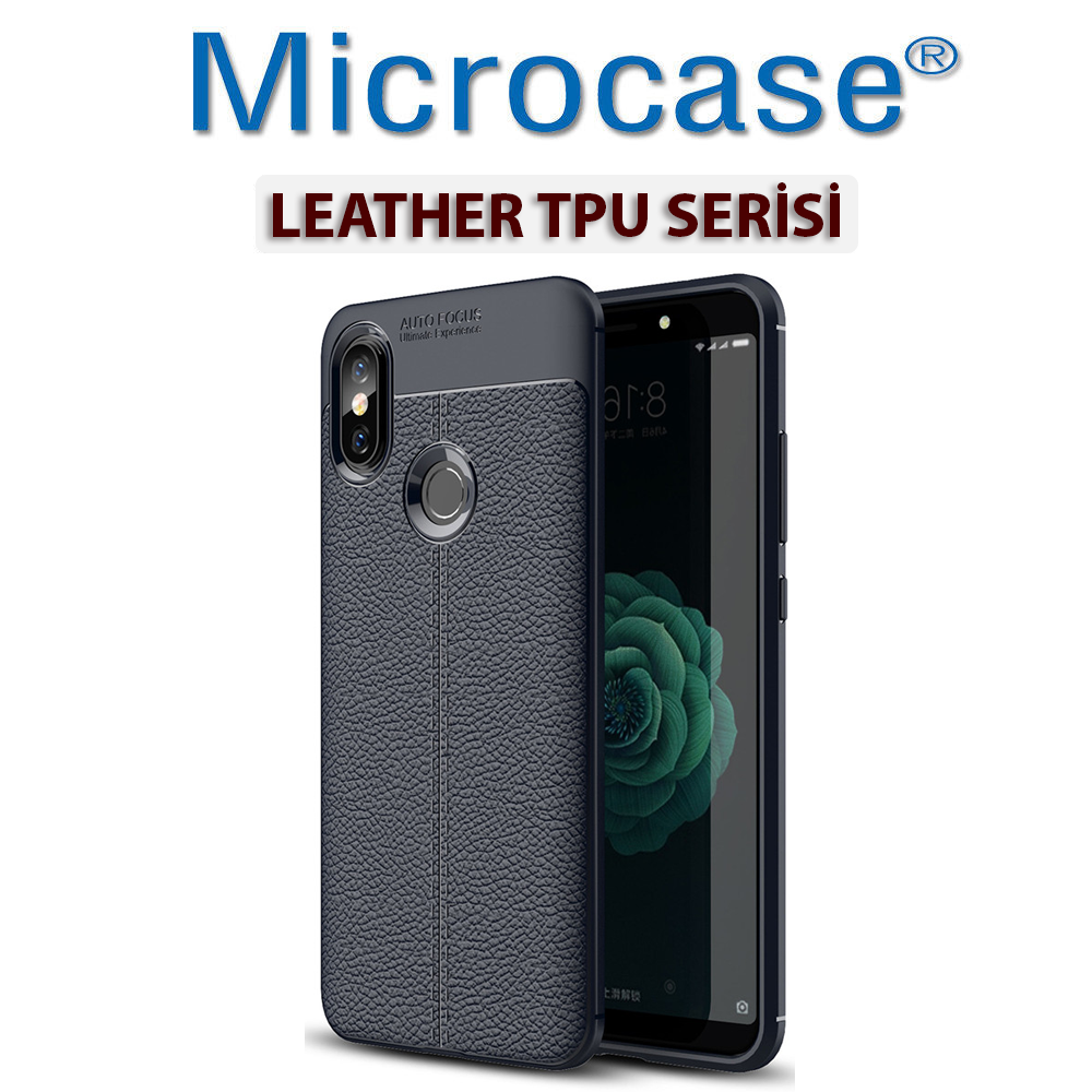 Xiaomi Mi A2-6X Leather Tpu Silikon Kılıf + Tempered Glass Cam