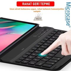 Microcase iPad 10.2 2019 iPad 7 / iPad Pro 10.5 inch Tablet ile uyumlu Bluetooth Türkçe Klavyeli Standlı Kılıf Pembe AL4824 ITHL