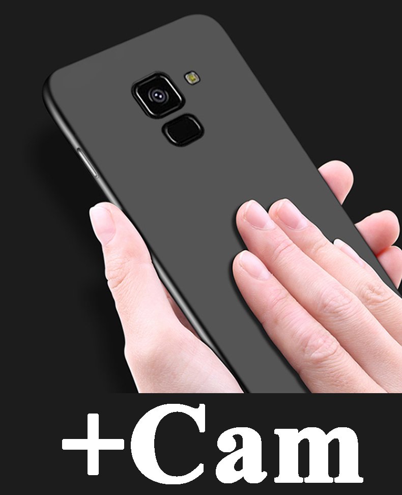 Samsung Galaxy A8 2018 Premium Matte Silikon Kılıf + Cam