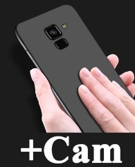 Samsung Galaxy A8 2018 Premium Matte Silikon Kılıf + Cam