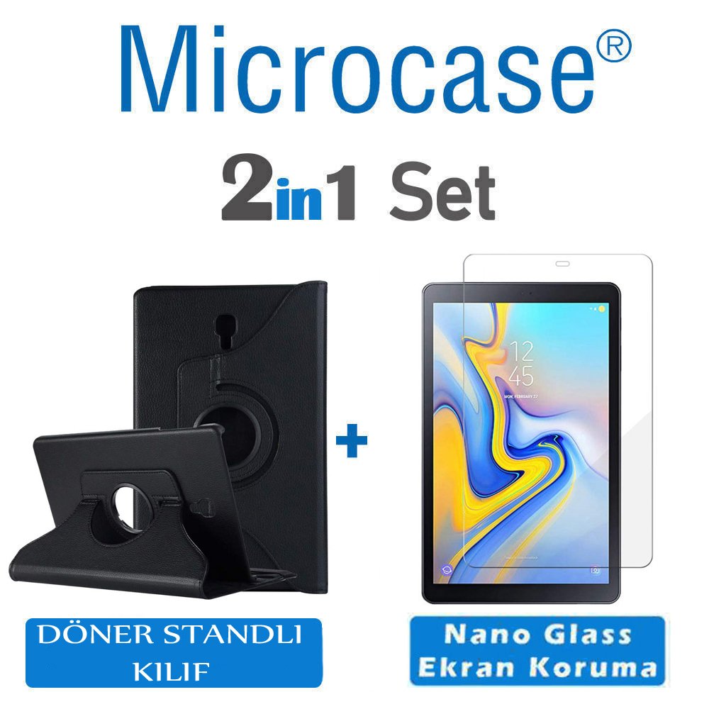 Samsung Galaxy Tab A 10.5 T590 T595 360 Döner Stand Kılıf + NANO