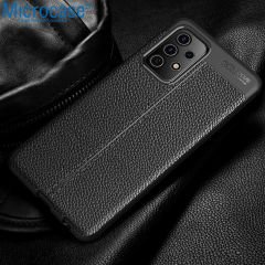 Microcase Samsung Galaxy A52 Leather Tpu Silikon Kılıf - Siyah