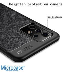 Microcase Samsung Galaxy A52 Leather Tpu Silikon Kılıf - Siyah