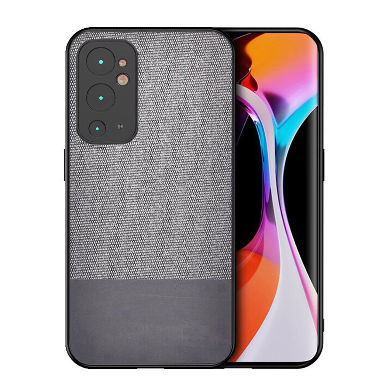 Microcase OnePlus 9RT 5G Fabrik Serisi Kumaş Desen Kılıf - Gri