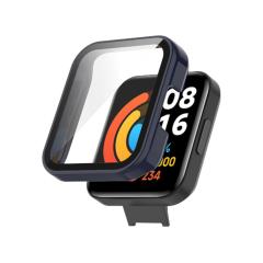 Microcase Xiaomi Redmi Watch 2 Lite Gl Ekran Korumalı Sert Slim Rubber Kılıf - Mavi
