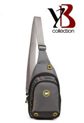 YB Collection Unisex Body Bag Su Geçirmez Kumaş Kulaklık Çıkışlı Çapraz Omuz Göğüs Çantası Gri AL3872