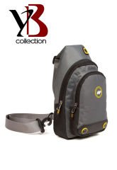 YB Collection Unisex Body Bag Su Geçirmez Kumaş Kulaklık Çıkışlı Çapraz Omuz Göğüs Çantası Gri AL3872
