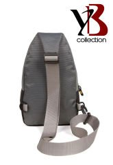 YB Collection Unisex Body Bag Su Geçirmez Kumaş Kulaklık Çıkışlı Çapraz Omuz Göğüs Çantası Gri AL3872