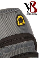 YB Collection Unisex Body Bag Su Geçirmez Kumaş Kulaklık Çıkışlı Çapraz Omuz Göğüs Çantası Gri AL3872