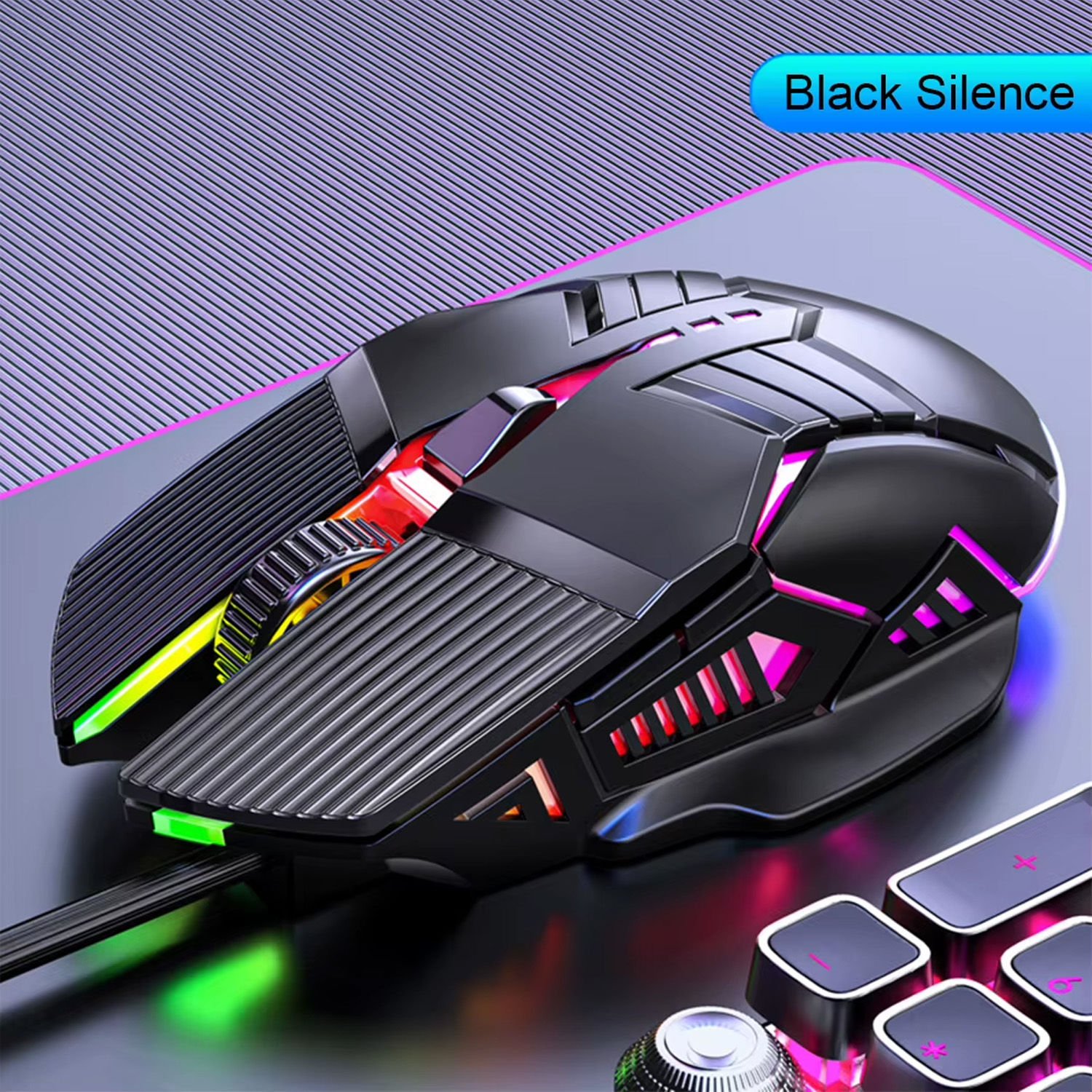 Microcase 3200 DPI Ergonomik Sessiz Kablolu RGB Işıklı Gaming Oyuncu Mouse - AL4929