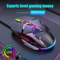 Microcase 3200 DPI Ergonomik Sessiz Kablolu RGB Işıklı Gaming Oyuncu Mouse - AL4929