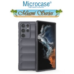 Microcase Samsung Galaxy S22 Ultra Miami Serisi Darbeye Dayanıklı Silikon Kılıf - Koyu Gri