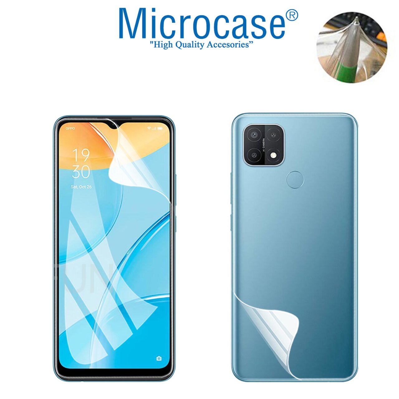 Microcase Oppo A15 - Oppo A15S Full Ön Arka Kaplama TPU Soft Koruma Filmi