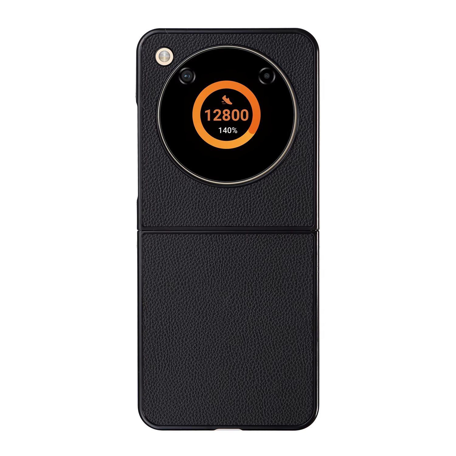 Microcase ZTE Nubia Flip 5G için Deri Desenli Plastik Koruma Kılıf - AL3156 Siyah