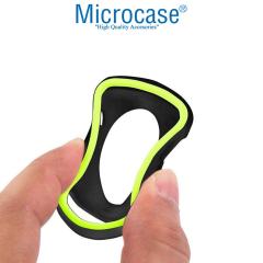 Microcase Apple Watch 7 45mm Armor Silikon Kılıf - Siyah-Yeşil KN06