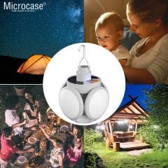 Microcase Güneş Enerjili 5 Kanatlı Şarj Edilebilir Led Lamba Çadır Kamp Lambası - AL4303