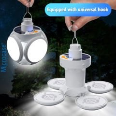 Microcase Güneş Enerjili 5 Kanatlı Şarj Edilebilir Led Lamba Çadır Kamp Lambası - AL4303