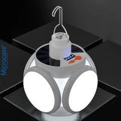 Microcase Güneş Enerjili 5 Kanatlı Şarj Edilebilir Led Lamba Çadır Kamp Lambası - AL4303