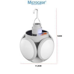 Microcase Güneş Enerjili 5 Kanatlı Şarj Edilebilir Led Lamba Çadır Kamp Lambası - AL4303