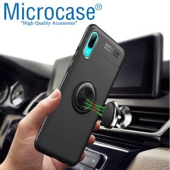 Microcase Samsung Galaxy M10 Focus Serisi Yüzük Standlı Kılıf