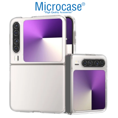 Microcase Huawei Pura X ile Uyumlu Sert Kristal Kapaklı Kılıf Şeffaf- AL3157