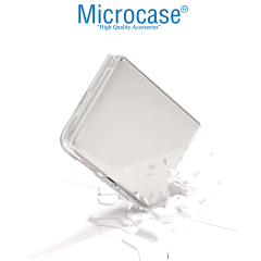 Microcase Huawei Pura X ile Uyumlu Sert Kristal Kapaklı Kılıf Şeffaf- AL3157