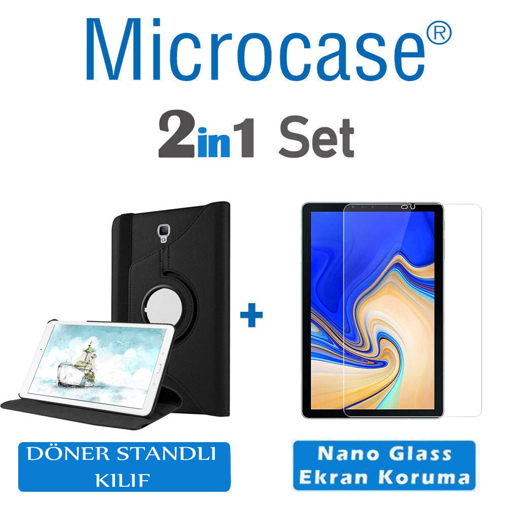 Samsung Galaxy Tab S4 10.5 T830 T835 360 Döner Stand Kılıf + NANO