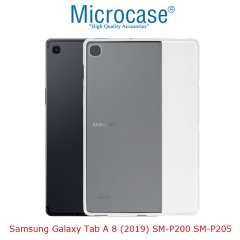 Microcase Samsung Galaxy Tab A 8 2019 T290 T295 T297 Şeffaf Silikon Kılıf + Ekran Koruma Filmi + Tablet El Tutucu