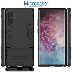 Microcase Samsung Galaxy Note 10 Plus Alfa Serisi Armor Standlı Perfect Koruma Kılıf - Siyah