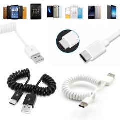 TYPE-C Spiral Uzayan USB Hızlı Şarj Data Transfer USB Kablo 1m