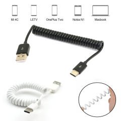 TYPE-C Spiral Uzayan USB Hızlı Şarj Data Transfer USB Kablo 1m