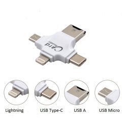 iPhone + MicroUSB + Type-C TF Kart Okuyucu Reader