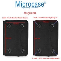 Microcase iPad 9.7 2017 Delüx Serisi Universal Standlı Deri Kılıf - Siyah