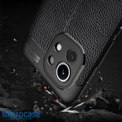 Microcase Xiaomi Mi 11 Lite Leather Tpu Silikon Kılıf - Siyah