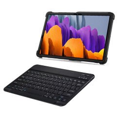 Microcase Samsung Galaxy Tab S7 T870 2in1 Set Standlı Silikon Kılıf + Bluetooth Klavye - AL8107