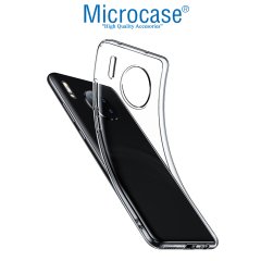 Microcase Huawei Mate 30 İnce 0.2 mm Soft Silikon Kılıf - Şeffaf + Tempered Glass Cam Koruma