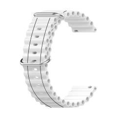 Microcase 22mm Universal Akıllı Saatler ile Uyumlu Çizgi Desenli Silikon Kordon Kayış-KY73