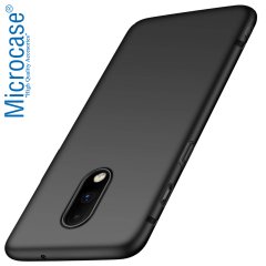 Microcase OnePlus 7 Elektrocase Serisi Silikon Kılıf Siyah + Tempered Glass Cam Koruma (SEÇENEKLİ)