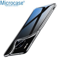 Microcase Huawei Mate 30 İnce 0.2 mm Soft Silikon Kılıf - Şeffaf + Tempered Glass Cam Koruma
