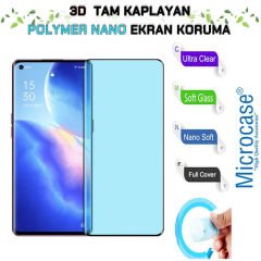 Microcase Oppo Reno 5 Pro 3D Polymer Kavisli Tam Kaplayan Nano Ekran Koruma - Siyah